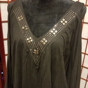 Black with sequins shoulder holes-B114
